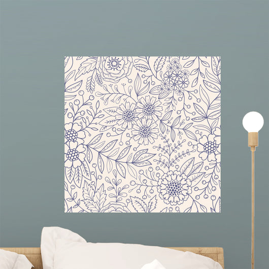 Seamless Floral Pattern Wall Decal Design 9