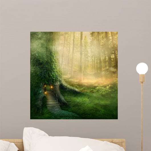 Fantasy tree house Wall Mural