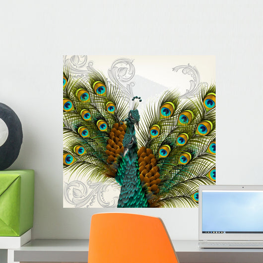 Fancy Detail Peacock Wall Mural