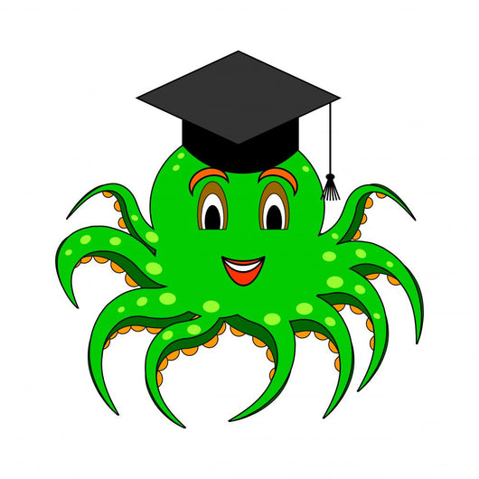 Funny Cartoon Octopus Magister Wall Decal