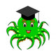 Funny Cartoon Octopus Magister Wall Decal