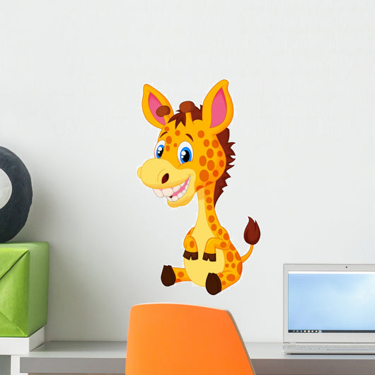 Cute giraffe cartoon Wall Decal