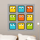 8-bit pixel block characters looking in different directions Wall Mural
