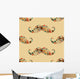 Hipster Mustache Colorful Seamless Wall Decal
