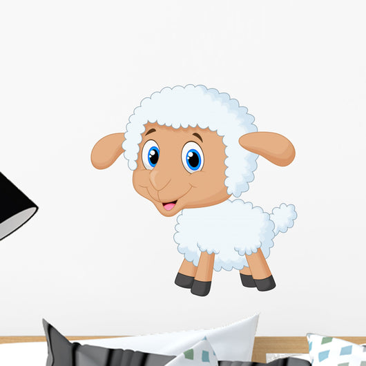 Cute lamb cartoon Wall Decal