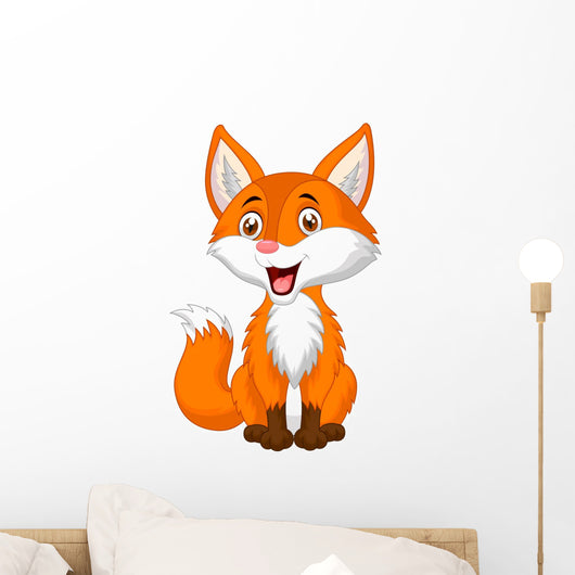 Cute fox cartoon Wall Decal