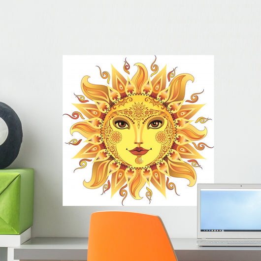Cartoon Sun Wall Mural
