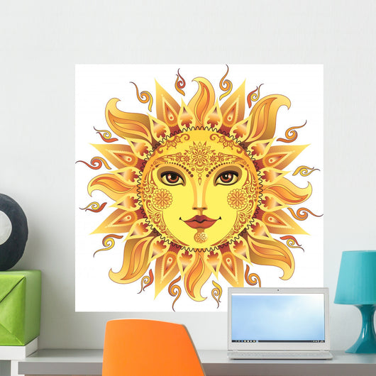 Cartoon Sun Wall Mural