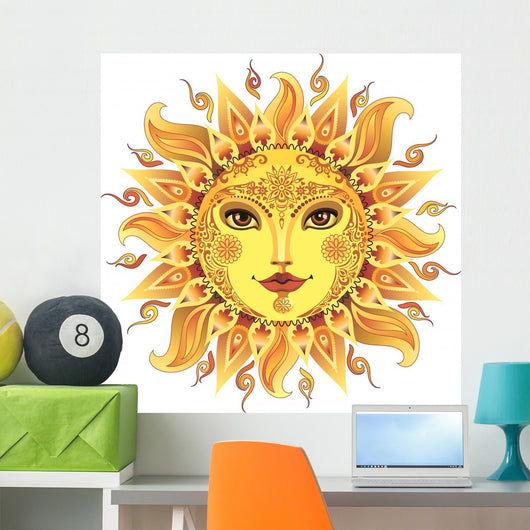 Cartoon Sun Wall Mural