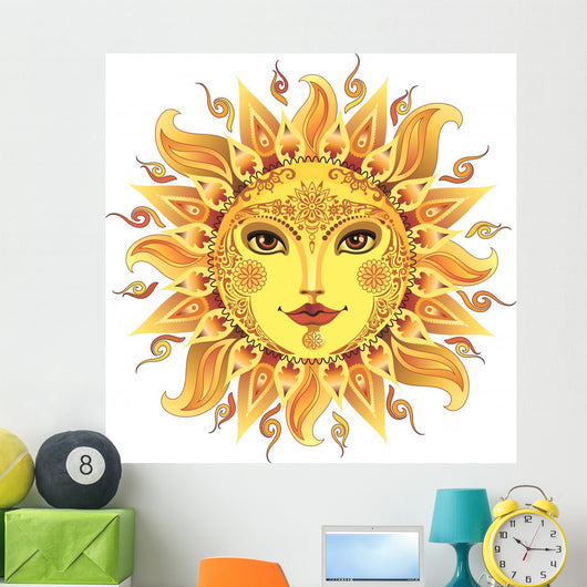 Cartoon Sun Wall Mural