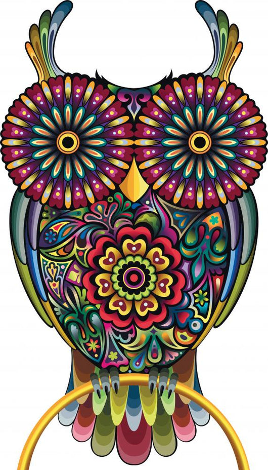 Colorful Mandala Owl Wall Decal
