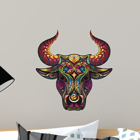Ornamental Bull Wall Decal