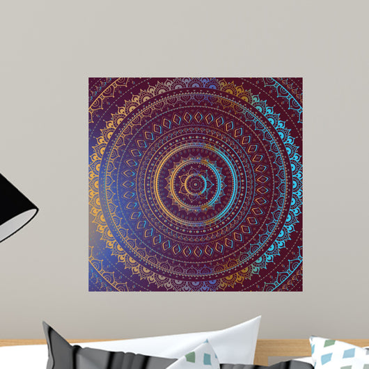 Gold Mandala Indian Decorative Wall Decal Design 2