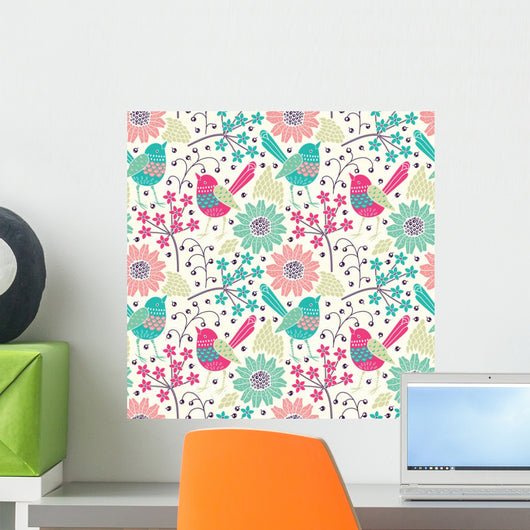 Seamless Floral Pattern Wall Decal Design 8