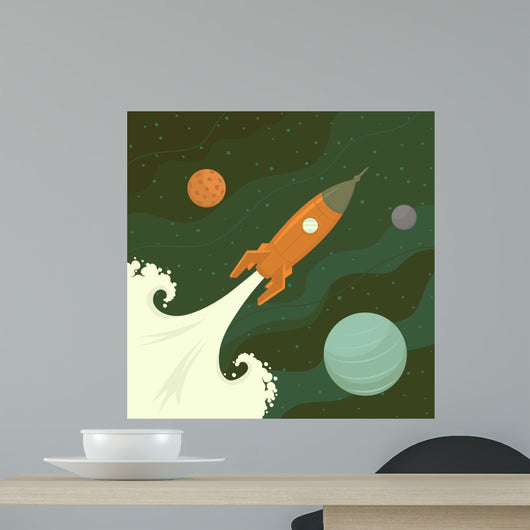 Launch of space rocket. Vector illustration.