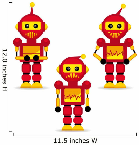 collection robots in action - vector illustration Wall Decal