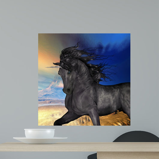 Black Buck Unicorn Wall Mural