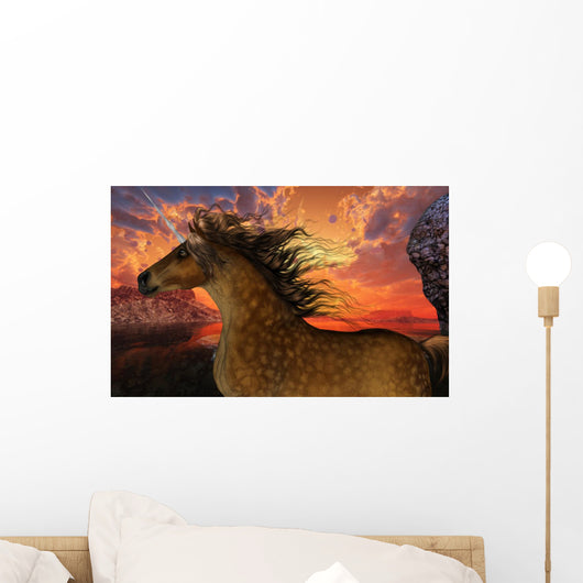Unicorn Sunset Wall Mural