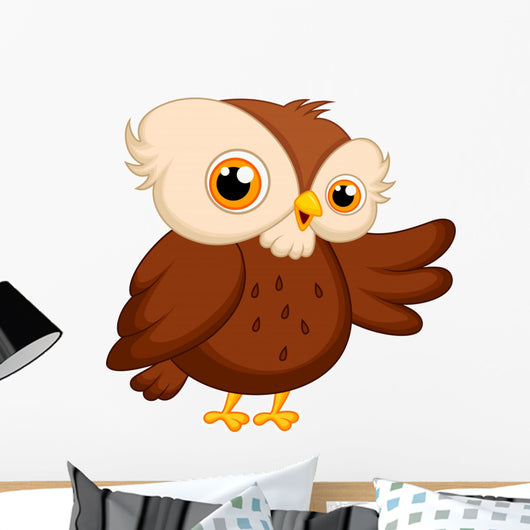 Cute Owl Cartoon Waving