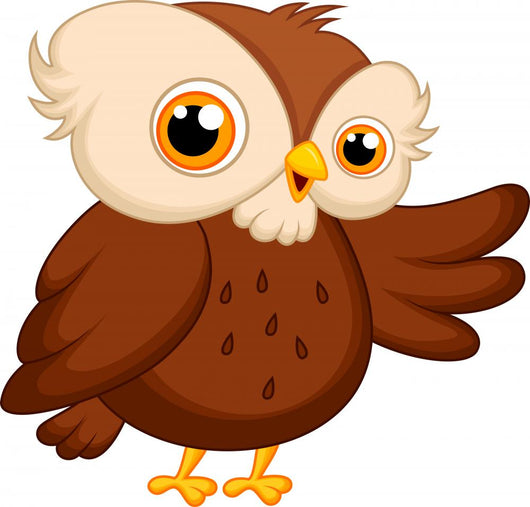 Cute Owl Cartoon Waving