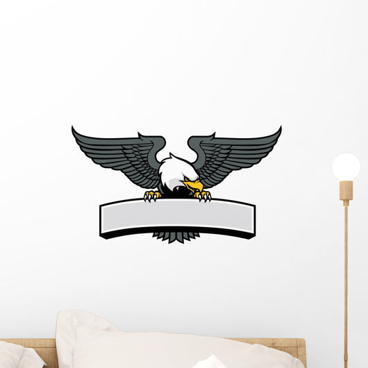 eagle mascot griping the sign Wall Decal