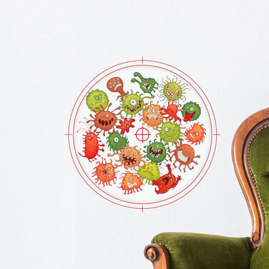 Germs and bacteria at gunpoint Wall Decal