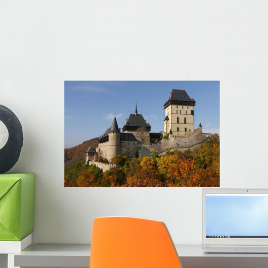 Gothic Castle Karlstejn in the early morning autumn light
