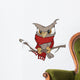 Owl in the winter cartoon Wall Decal