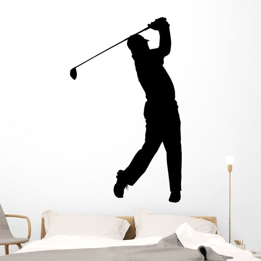 Golf Sport Silhouette - Golfer finished Tee-shot Wall Decal