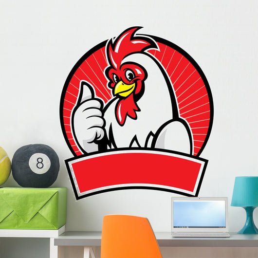 chicken mascot with thumb up Wall Decal