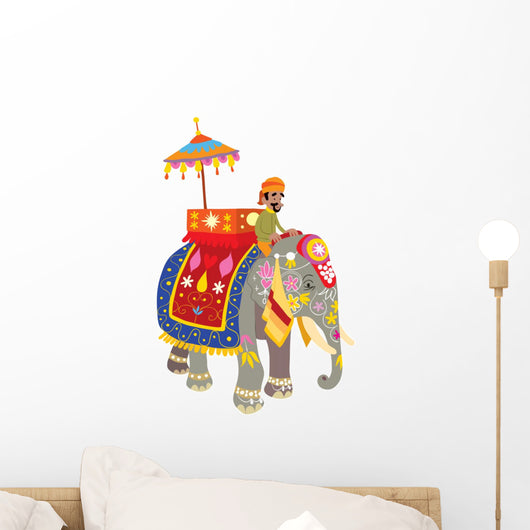Decorated Elephant Indian Festival Wall Decal