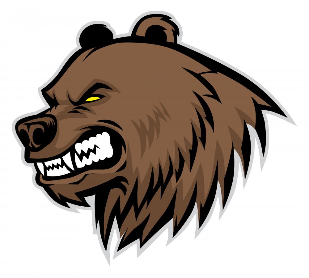 Angry Bear Head Mascot Wall Decal – Wallmonkeys