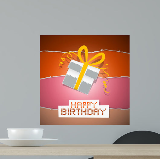 Happy Birthday Torn Paper Retro Background