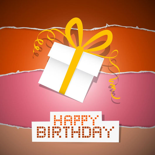 Happy Birthday Torn Paper Retro Background