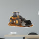 Generic construction bulldozer on dirt with a  white background
