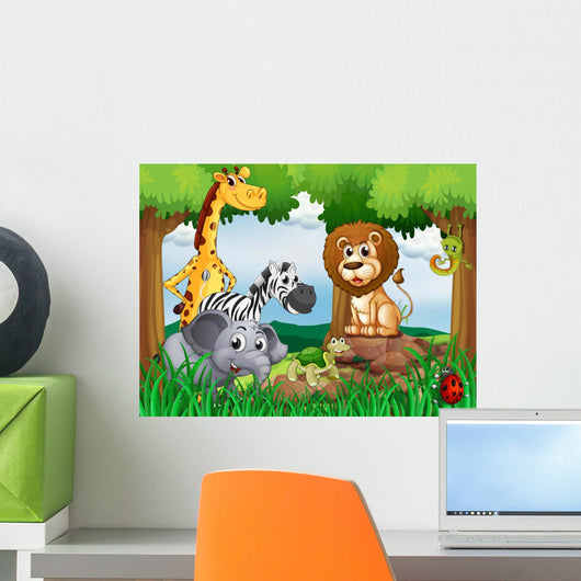 Group of Animals in Middle of Forest