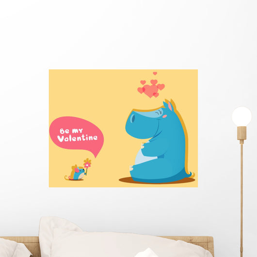 Valentines day - cute pair of animals Wall Decal