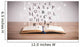 Opened book with flying letters