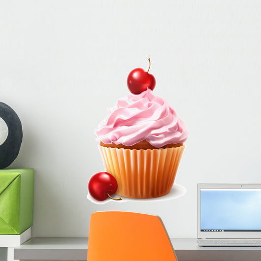 Cherry Cupcake Vector