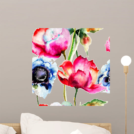 Seamless Pattern with Beautiful Wall Decal Design 2