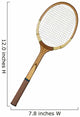 Old wooden tennis racket isolated on white background