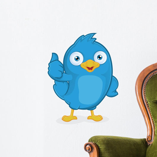 Blue Bird Giving Thumbs Up Wall Decal