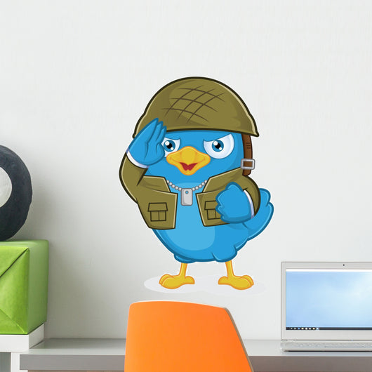 Blue Bird Army Wall Decal