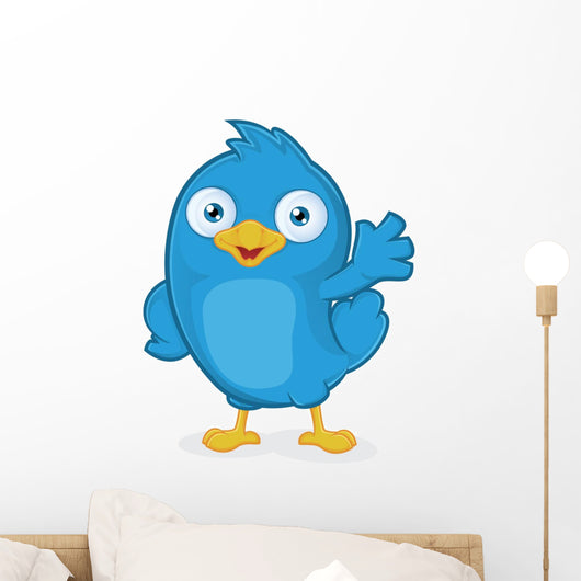 Blue Bird Waving Wall Decal