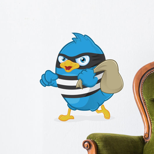 Blue Bird Thief Wall Decal