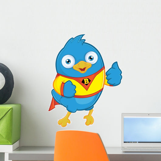 Super Blue Bird Wall Decal