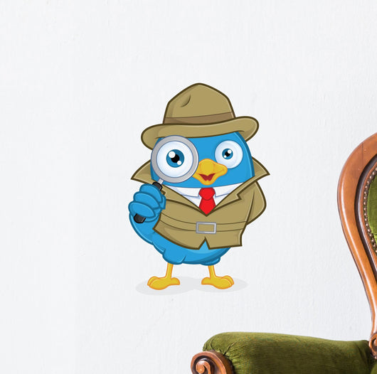Detective Blue Bird Wall Decal