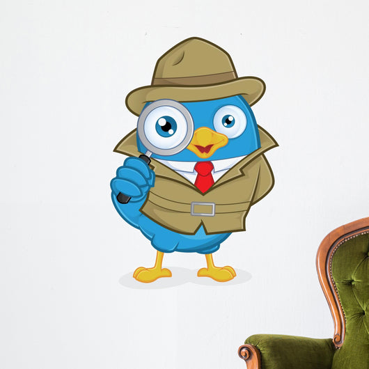 Detective Blue Bird Wall Decal