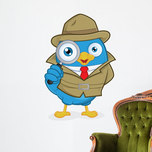 Detective Blue Bird Wall Decal