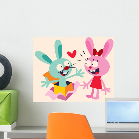 bunnies in love Wall Decal